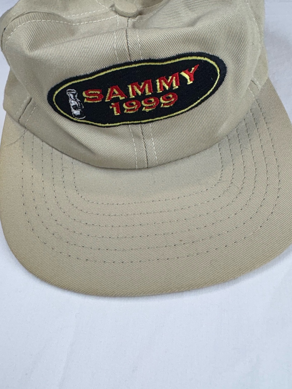 Vintage 1999 Sammy Milk Snapback Hat Khaki Swingster USA Made